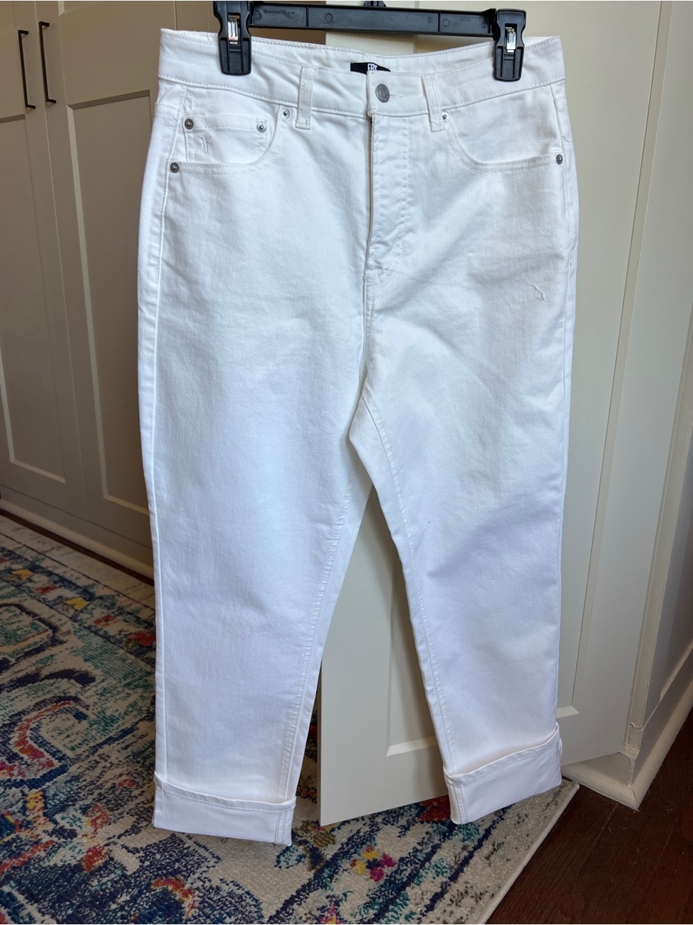 Frye High Rise Straight Leg Cuffed White Jeans size 8 - 29